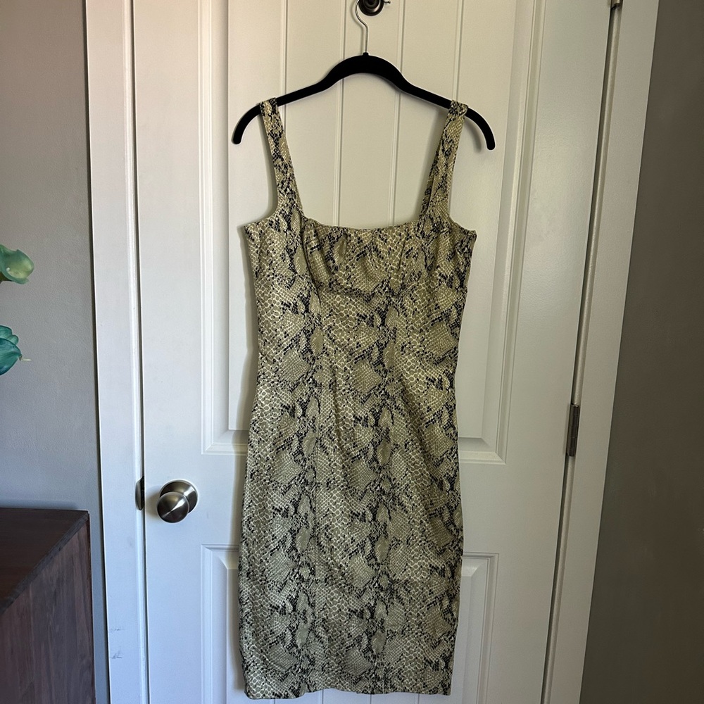 RevolveCapulet Lola Bustier Bodycon Dress Small Python Denim Snake Print Midi - Picture 4 of 15